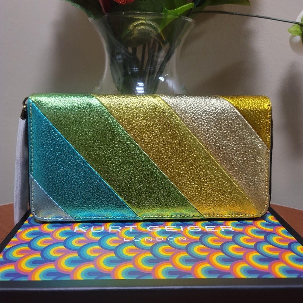 KURT GEIGER LONDON LEATHER ZIP WALLET - Picture 12 of 12